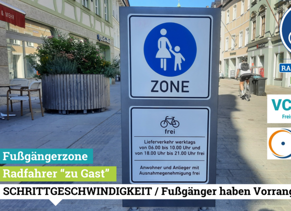 Fußgängerzone - Radfahrer frei