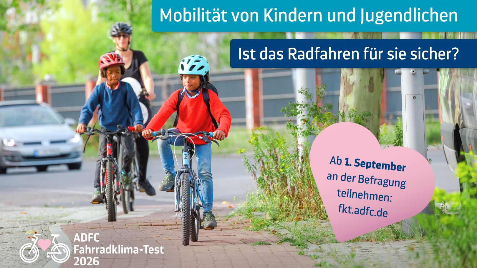 Start des ADFC Fahrklimatest am 1. Sept. 2026